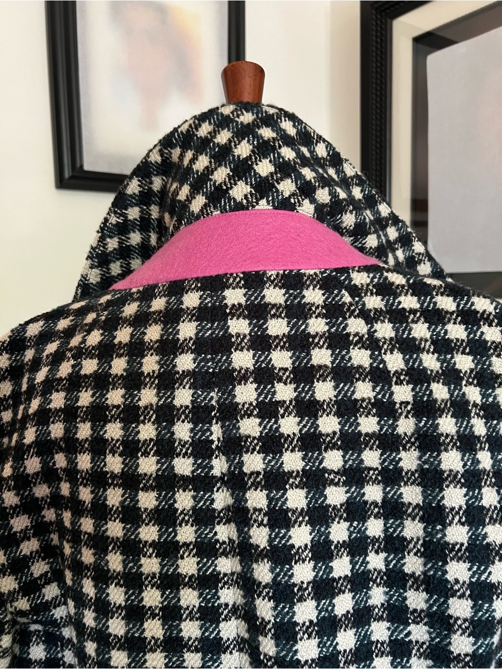 OVERSIZED TOPCOAT IN CHECK TWEED, IVORY GREEN BLACK - Picture 5 of 10